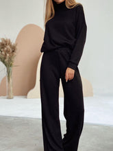 Load image into Gallery viewer, Fashion Turtleneck Sweater Loose Pants Suit
