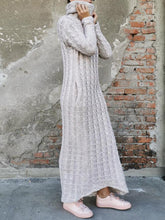 Load image into Gallery viewer, Autumn And Winter Warm High-Neck Twist Women&#39;S Knitted Long Dress
