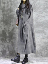 Load image into Gallery viewer, Retro Loose Pleated High Neck Women&#39;S Knitted Long Skirt
