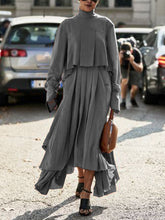Load image into Gallery viewer, Women&#39;s Knitted Turtleneck Knitted Skirt Two-piece Suit
