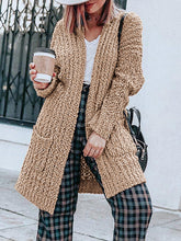 Load image into Gallery viewer, Acrylic Solid Long Sleeve Pockets Coat
