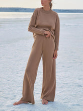 Load image into Gallery viewer, Simple Casual Loose Long-Sleeved Top Pants Comfortable Knitted Suit
