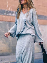 Load image into Gallery viewer, Lazy Casual Solid Color V-Neck Comfortable Women&#39;S Suit
