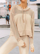 Load image into Gallery viewer, Women&#39;s Hooded Pullover Mesh Short Knitted Two-piece Suit
