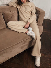 Load image into Gallery viewer, Pure Color High Collar Casual Two-piece Suit
