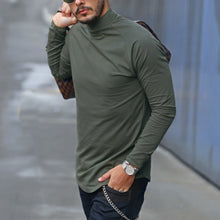 Load image into Gallery viewer, Men&#39;S Short Turtleneck Solid Color Raglan Sleeve T-Shirt
