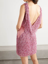 Load image into Gallery viewer, Fashion Fringed Stitching Mini Dress
