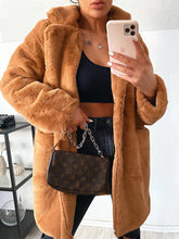 Load image into Gallery viewer, Faux Lapel Plus Fleece Coat
