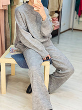 Load image into Gallery viewer, Simple Casual Loose Long Sleeved Shirt Pants Knit Suit
