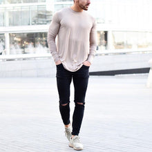 Load image into Gallery viewer, Slim-Fit Cotton Round Neck Street Long-Sleeved Men&#39;S T-Shirt
