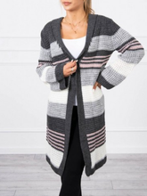 Load image into Gallery viewer, Autumn And Winter Casual Women&#39;S Color-Blocking Long Sweater Coat
