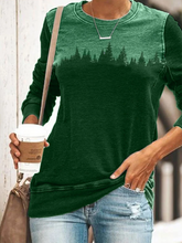 Load image into Gallery viewer, Treetop Printed Casual Long Sleeve Sweatshirt
