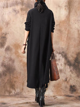 Load image into Gallery viewer, Casual High Collar Pocket Solid Color Women&#39;S Knitted Dress
