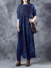 Load image into Gallery viewer, Retro Printed Loose Women&#39;S Sweater Long Skirt Coat
