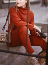 Load image into Gallery viewer, Simple Casual Long-Sleeved Top Pants Knit Suit
