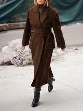 Load image into Gallery viewer, Fashion Belt Solid Color Casual Long Women&#39;s Coat
