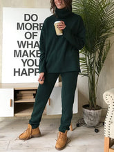Load image into Gallery viewer, Pure Color High Collar Casual Two-piece Suit
