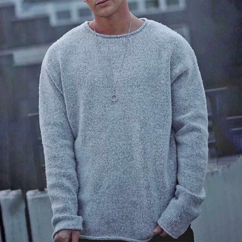 Men'S Fashion Casual Round Neck Long Sleeve Sweater