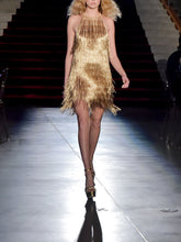 Load image into Gallery viewer, Fashion Fringe Sling Sleeveless Evening Dress

