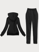Load image into Gallery viewer, Casual Loose Long Sleeved Hooded Color Block Sweater Pants Suit
