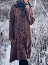 Load image into Gallery viewer, Turtleneck Solid Color Knitted Tassel Dress
