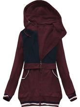 Load image into Gallery viewer, Casual Color Block Drawstring Hooded Sweatshirt
