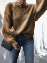 Load image into Gallery viewer, Fashion Round Neck Long Sleeve Solid Color Casual Sweater
