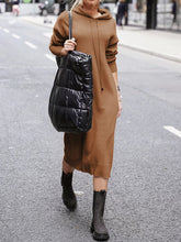 Load image into Gallery viewer, Casual Loose Hooded Knitted Midi Dress

