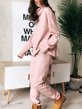 Load image into Gallery viewer, Pure Color High Collar Casual Two-piece Suit
