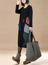 Load image into Gallery viewer, Autumn And Winter Casual Loose Contrast Color Women&#39;S Sweater Dress
