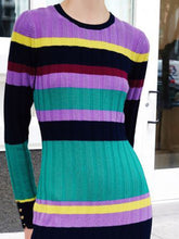 Load image into Gallery viewer, Round Neck Multicolor Stitching Casual Dress
