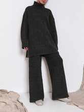 Load image into Gallery viewer, Turtleneck Sweater Loose Wide Leg Pants Two-Piece Suit
