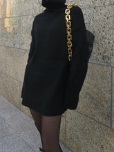 Load image into Gallery viewer, Fashion Loose High Neck Casual Sweater Dress
