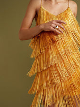Load image into Gallery viewer, Fashion Fringed V-neck Suspender Mini Dress
