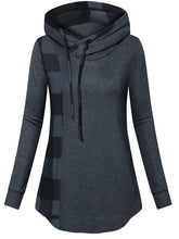 Load image into Gallery viewer, Color Block Long Sleeve Mid-Length Casual Hoodie
