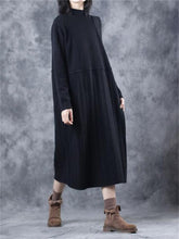 Load image into Gallery viewer, Casual Retro Drawstring Pleated Women&#39;S Sweater Dress
