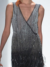 Load image into Gallery viewer, Fashion V-neck Tassel Evening Maxi Dress
