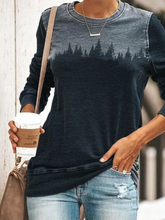 Load image into Gallery viewer, Treetop Printed Casual Long Sleeve Sweatshirt
