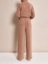 Load image into Gallery viewer, Fashionable Simple Casual Loose Turtleneck Top Pants Knitted Suit
