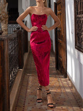 Load image into Gallery viewer, Sexy Slim Pure Color Strapless Evening Dress
