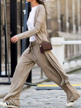 Load image into Gallery viewer, Fashion Casual Loose Solid Color Long-sleeved Jacket Two-piece Suit
