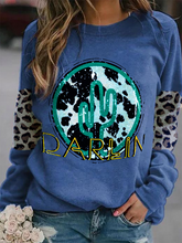 Load image into Gallery viewer, Cactus Leopard Printed Long-Sleeve Sweatshirt
