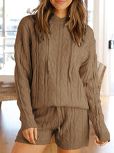 Load image into Gallery viewer, Hat Long Sleeve Sweater Shorts Casual Suit
