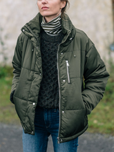 Load image into Gallery viewer, Winter High Neck Button Warm Outerwear Puffer Coat
