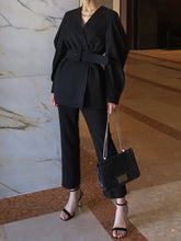 Load image into Gallery viewer, Fashion Solid Color V-neck Long Sleeve Casual Jacket
