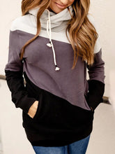 Load image into Gallery viewer, Long Sleeve Color Block Hooded Sweatshirt
