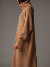 Load image into Gallery viewer, Solid Color Turtleneck Casual Sweater Dress

