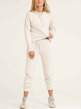 Load image into Gallery viewer, Pure Color Casual Drawstring Top High Waist Pants Set
