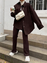 Load image into Gallery viewer, Fashion Casual Solid Color Cardigan Two-piece Suit
