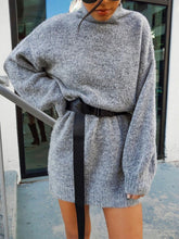 Load image into Gallery viewer, Fashion Solid Color Turtleneck Long Sleeve Knitted Sweater Dress

